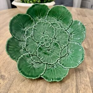 Set of 3 Geranium Leaf Green Plates - Made in Portugal
